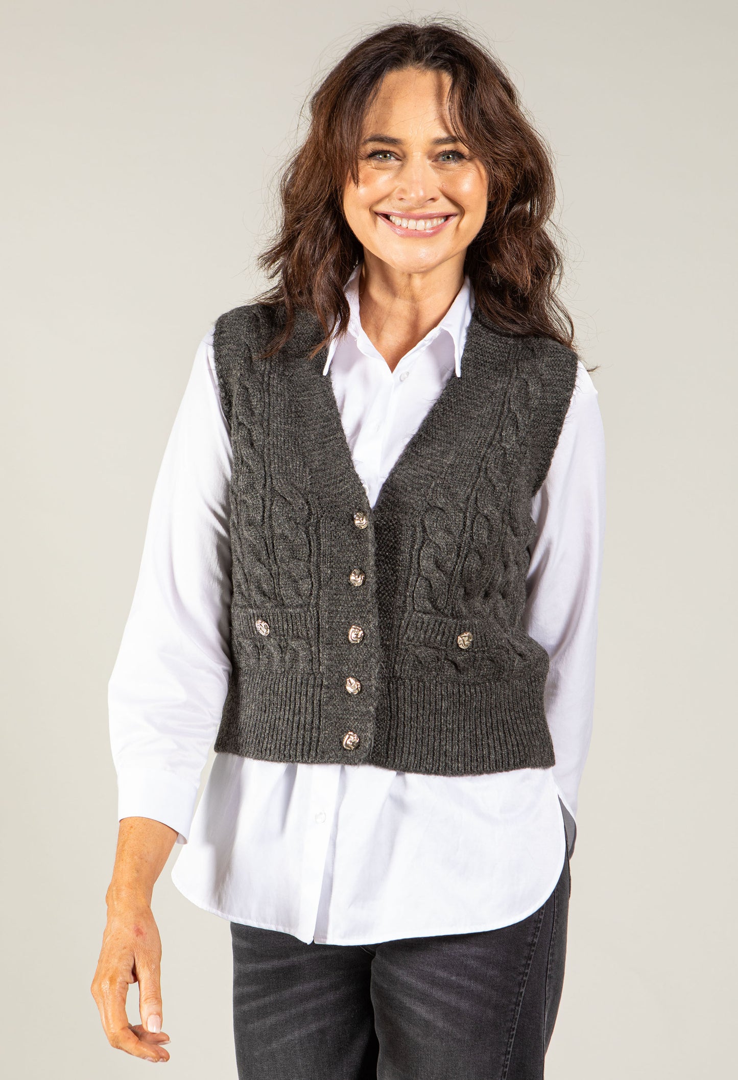 Adare Cable Knit Waistcoat