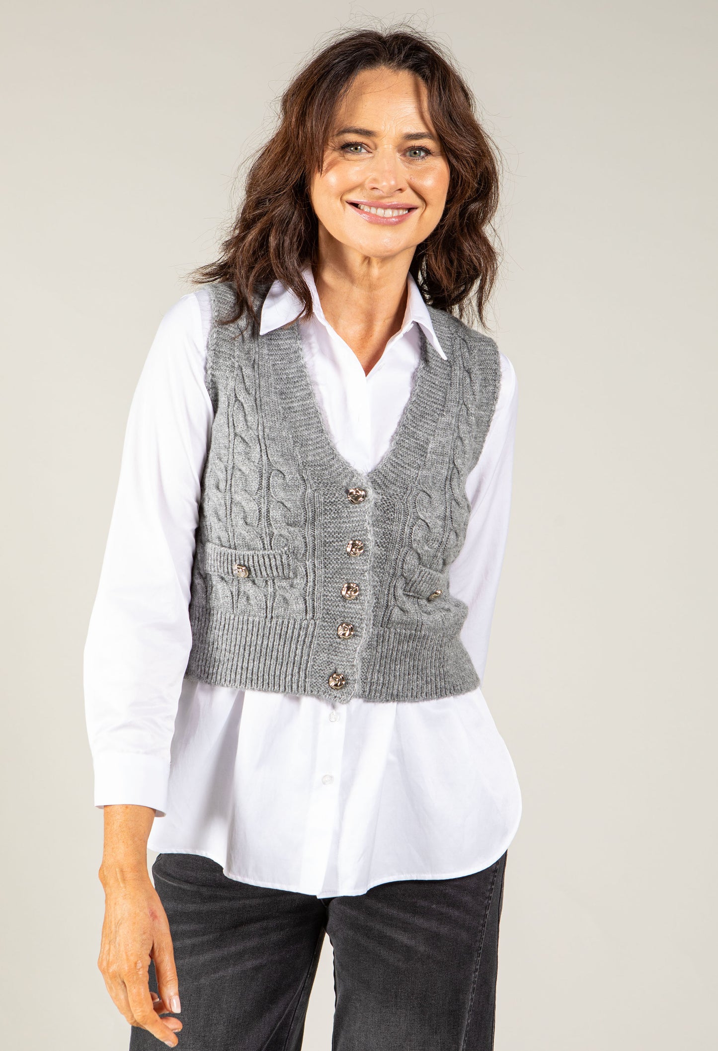Adare Cable Knit Waistcoat