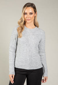 Scalloped Neck Bobble Knit Jumper