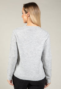 Scalloped Neck Bobble Knit Jumper
