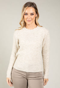 Scalloped Neck Bobble Knit Jumper