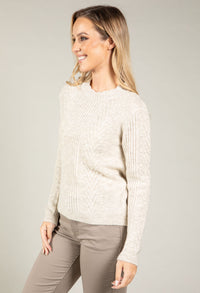 Scalloped Neck Bobble Knit Jumper