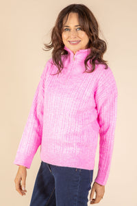 Clifden Quarter-Zip Cable Knit Jumper