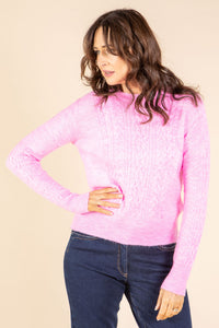 Bobble Detail Cable Knit Jumper