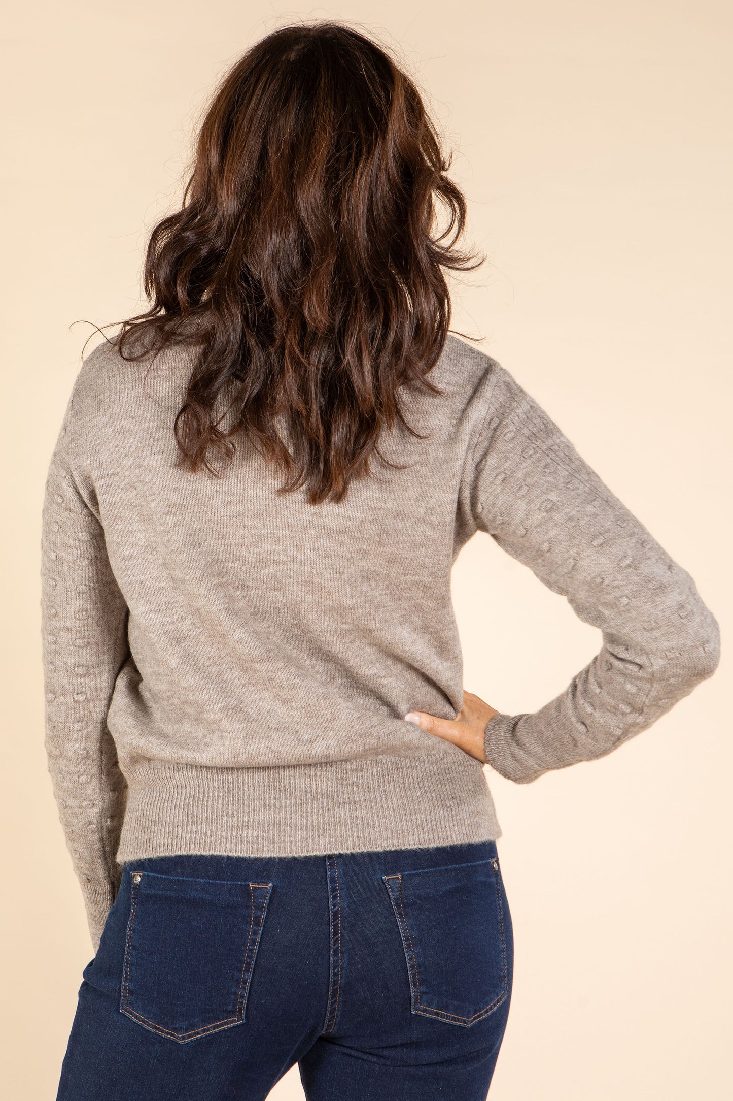 Bobble Detail Cable Knit Jumper