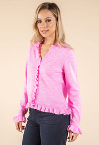 V-Neck Ruffle Detail Faux-Cardi