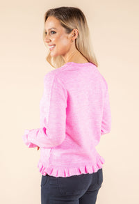 V-Neck Ruffle Detail Faux-Cardi