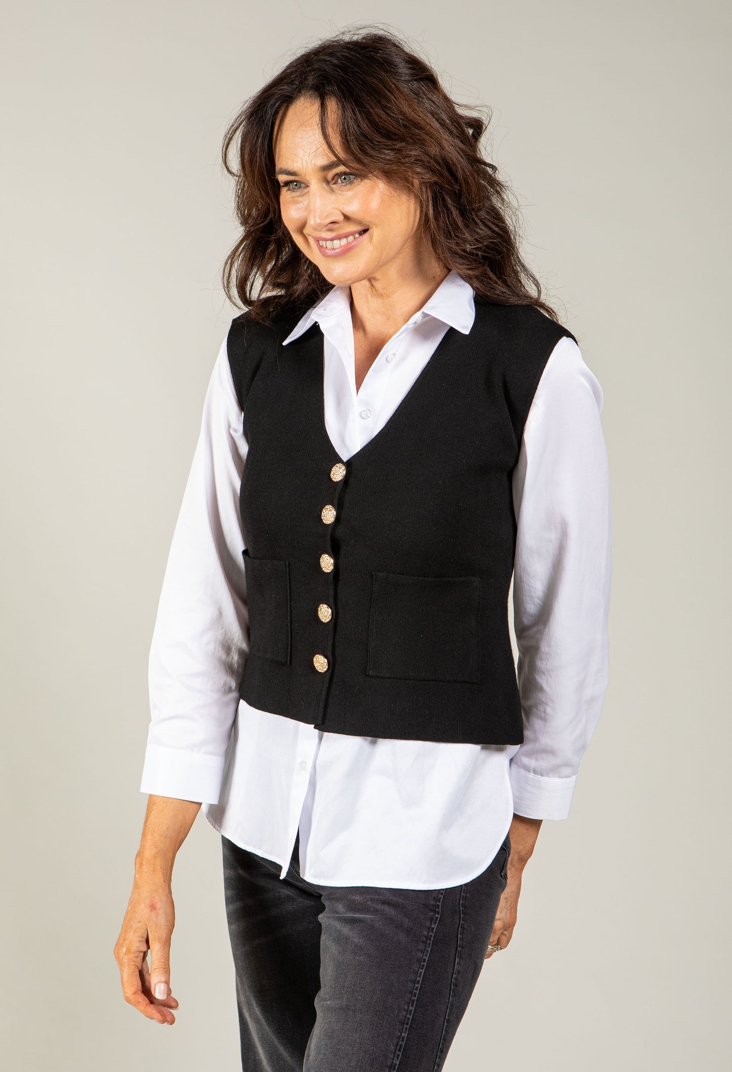 Alba Gold Button Waistcoat
