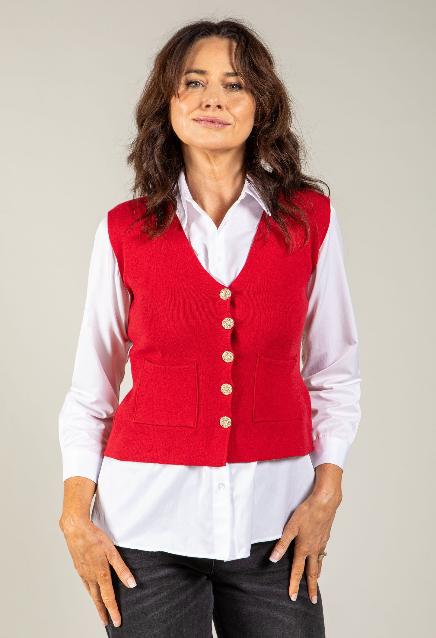 Alba Gold Button Waistcoat