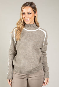 Ami Contrast Knit Jumper
