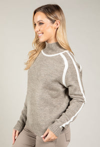 Ami Contrast Knit Jumper