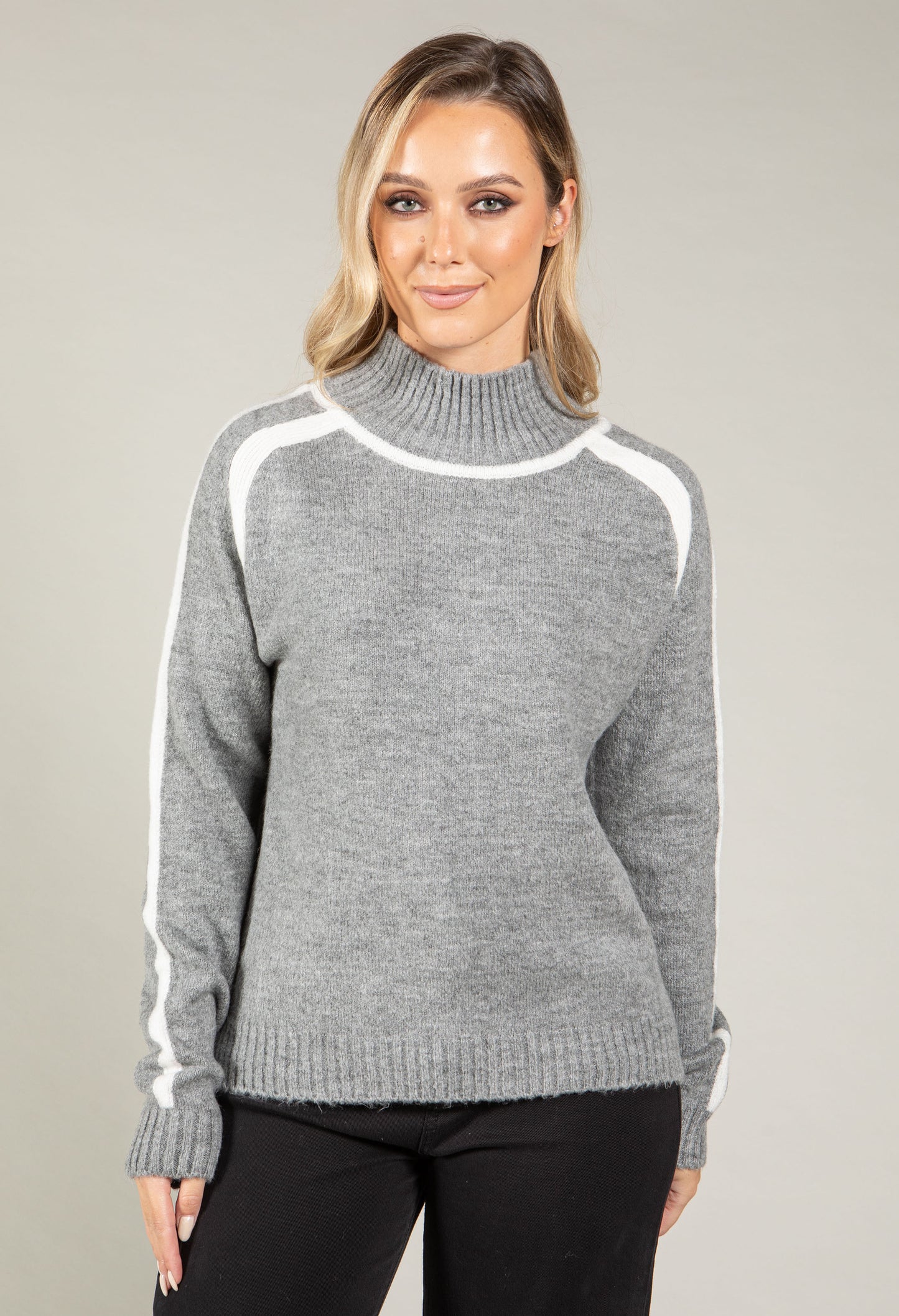 Ami Contrast Knit Jumper