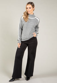 Ami Contrast Knit Jumper