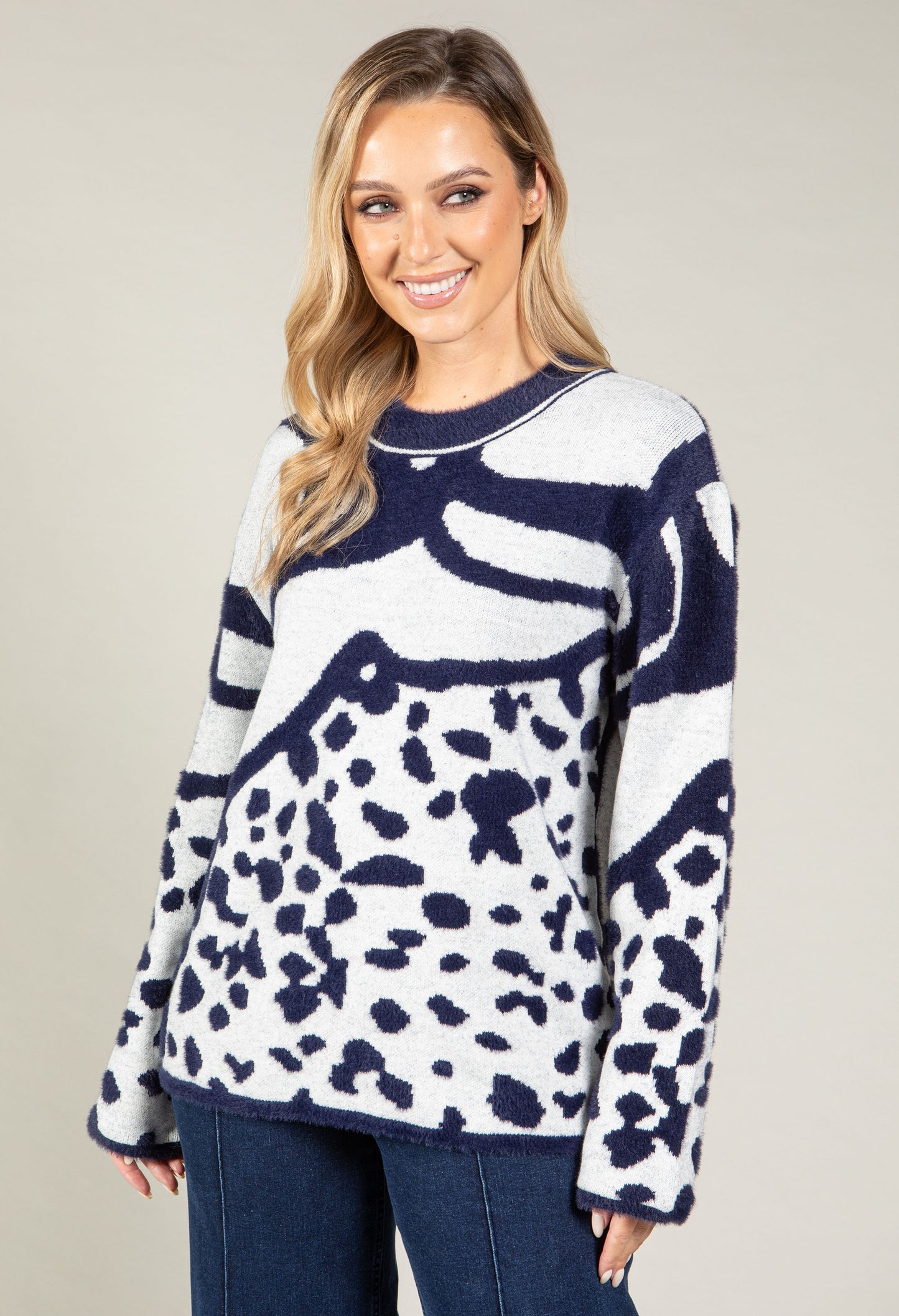 Abstract Design Knit Jumper