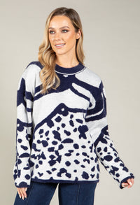Abstract Design Knit Jumper