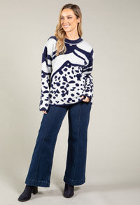 Abstract Design Knit Jumper