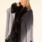 Faux Fur Trim Ombré Cape