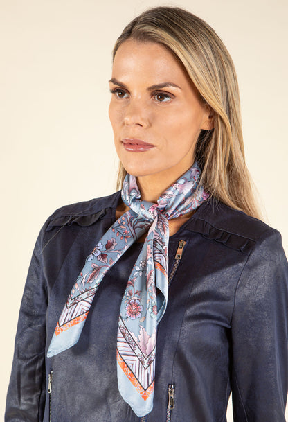 Floral Print Satin Touch Scarf