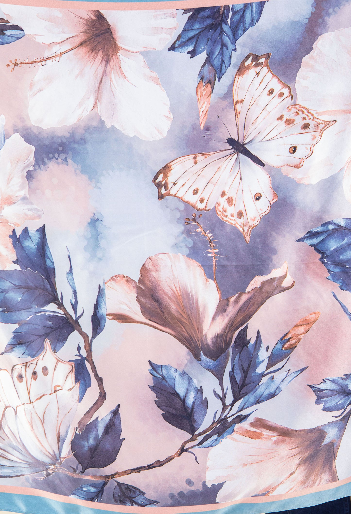 Floral Print Satin Touch Scarf