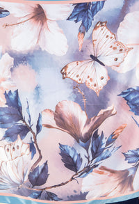Floral Print Satin Touch Scarf