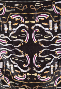 Belt Print Satin Touch Scarf