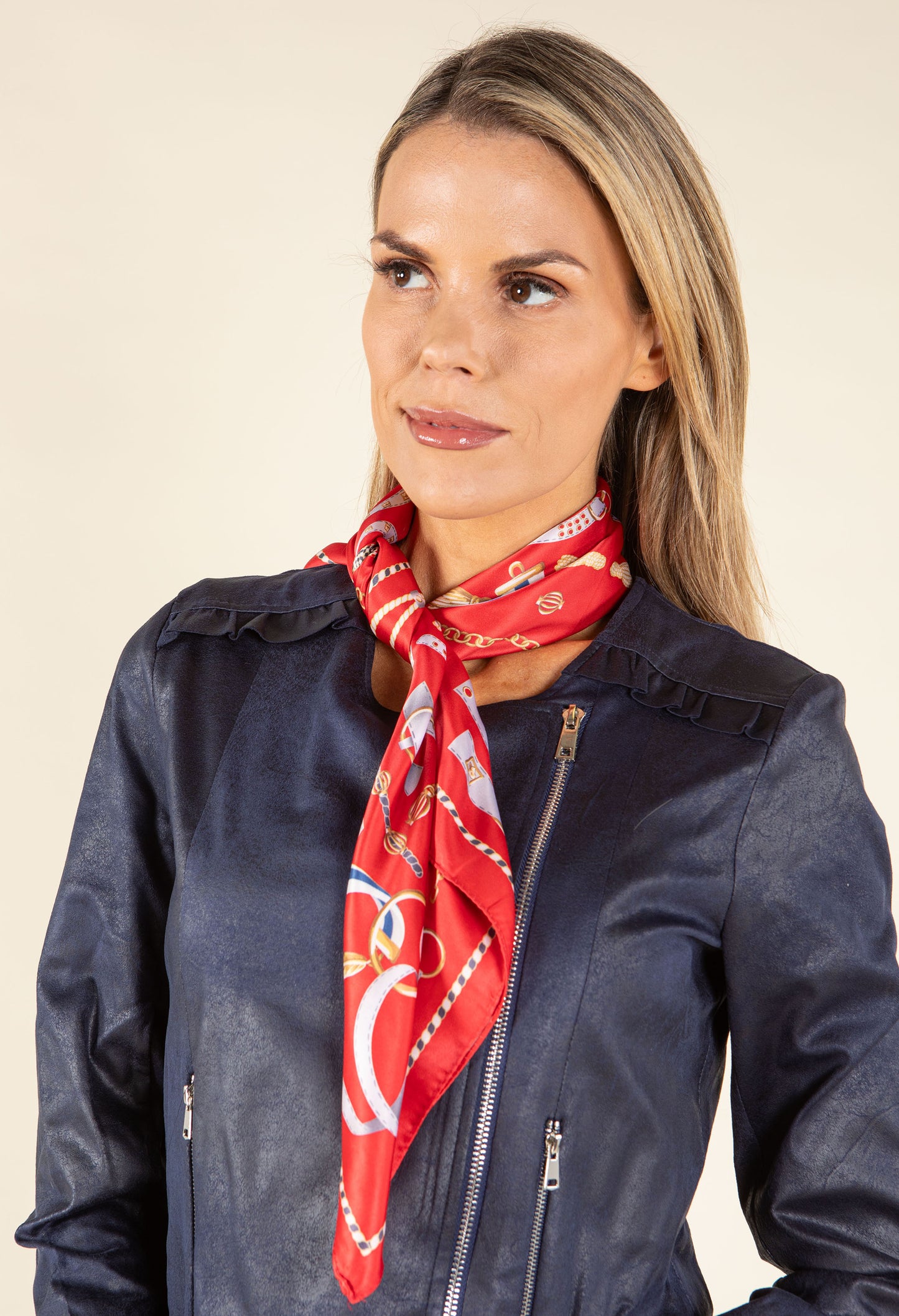 Belt Print Satin Touch Scarf