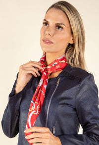 Belt Print Satin Touch Scarf