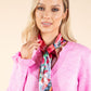 Abstract Floral Print Satin Touch Scarf
