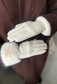 Faux-Fur Trim Gloves
