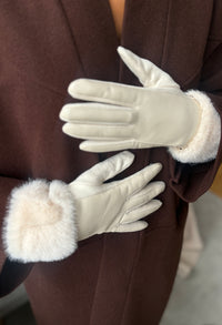 Faux-Fur Trim Gloves