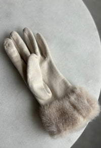 Faux-Fur Trim Gloves