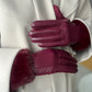 Faux-Fur Trim Gloves