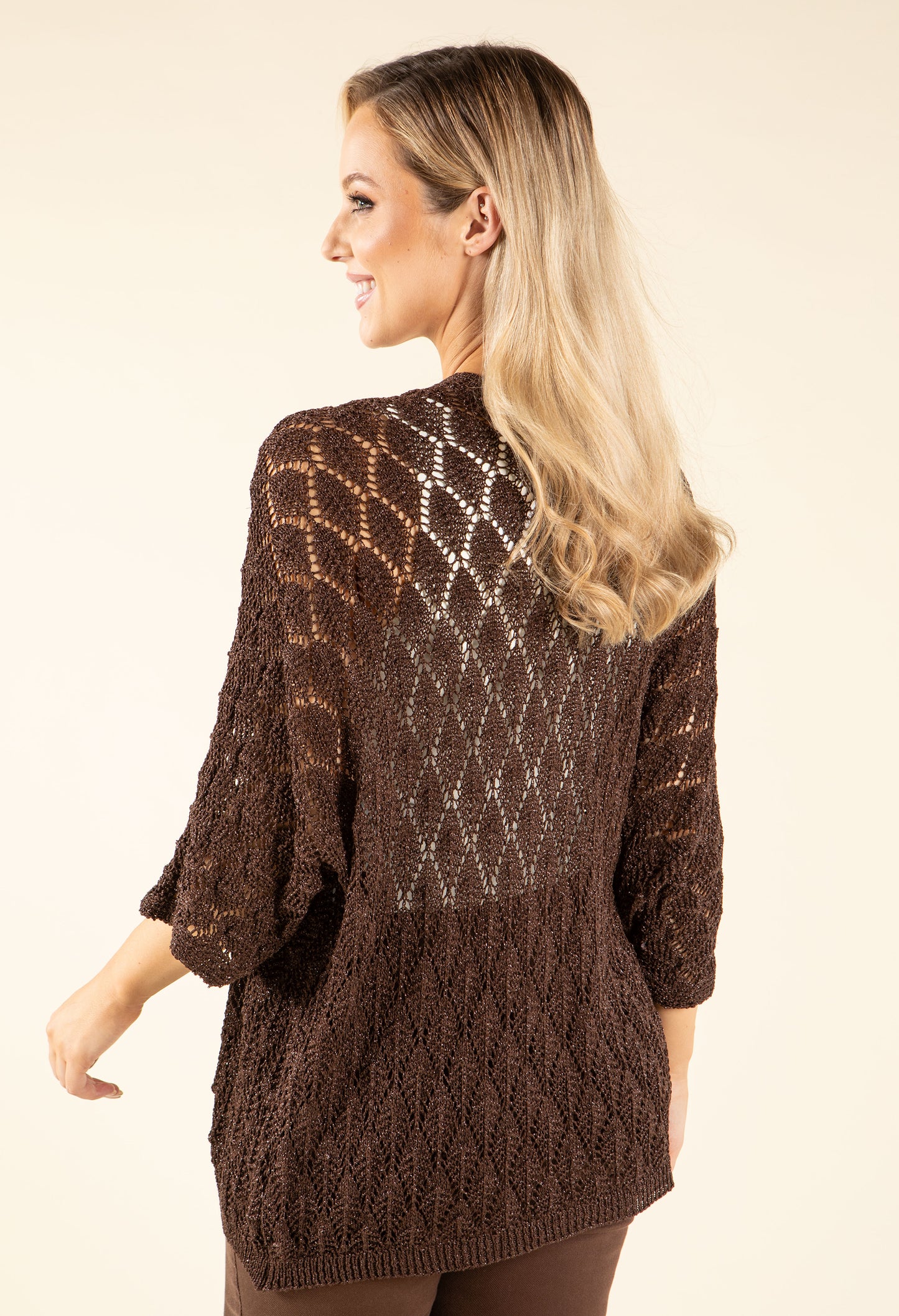 Lurex Crochet Cardigan