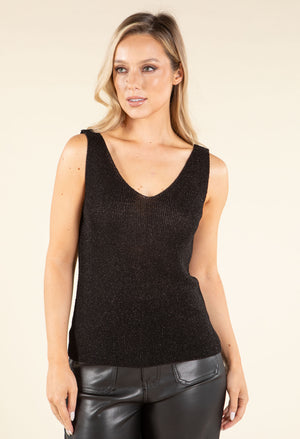 Sleeveless Lurex Knit Top