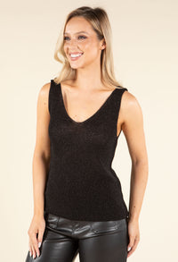 Sleeveless Lurex Knit Top