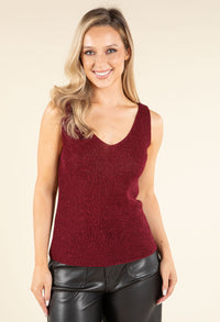 Sleeveless Lurex Knit Top