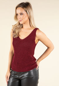 Sleeveless Lurex Knit Top