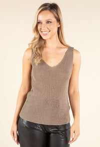 Sleeveless Lurex Knit Top