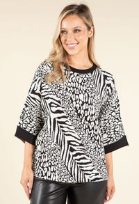 Animal Print Knit Pullover