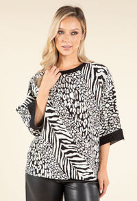 Animal Print Knit Pullover