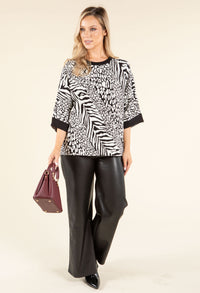 Animal Print Knit Pullover