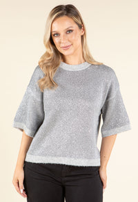 Sequin Knit Pullover