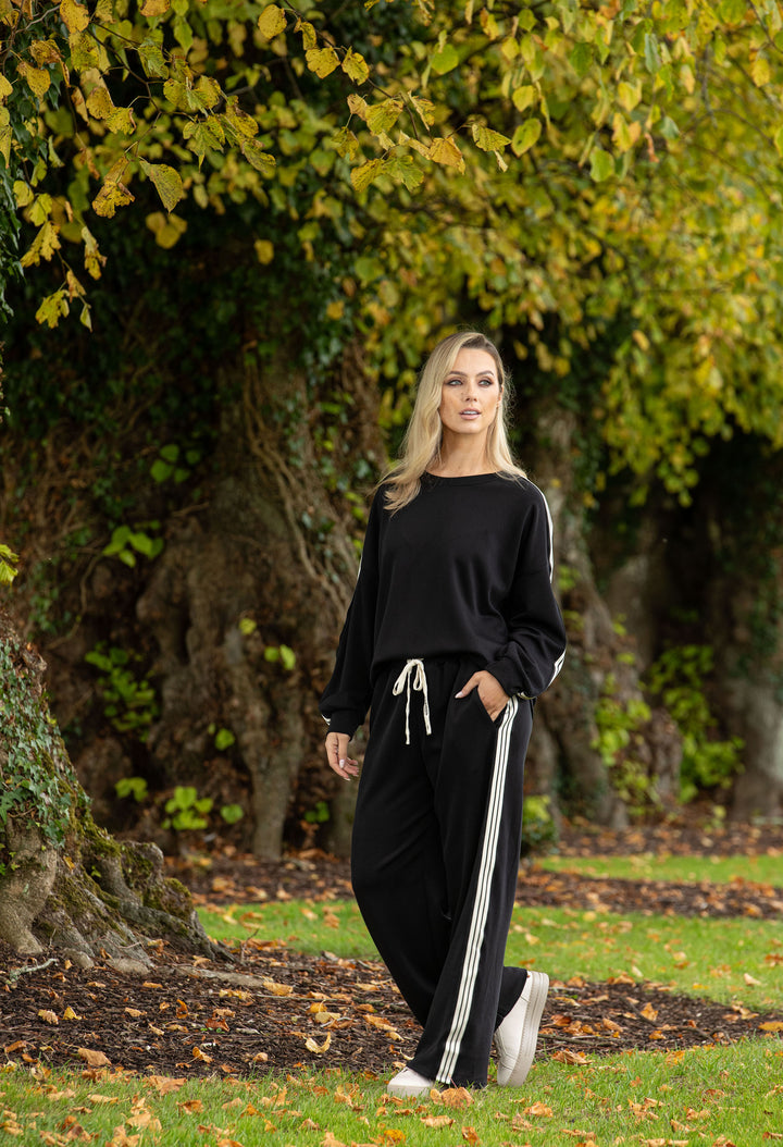 Stripe Detail Wide Joggers