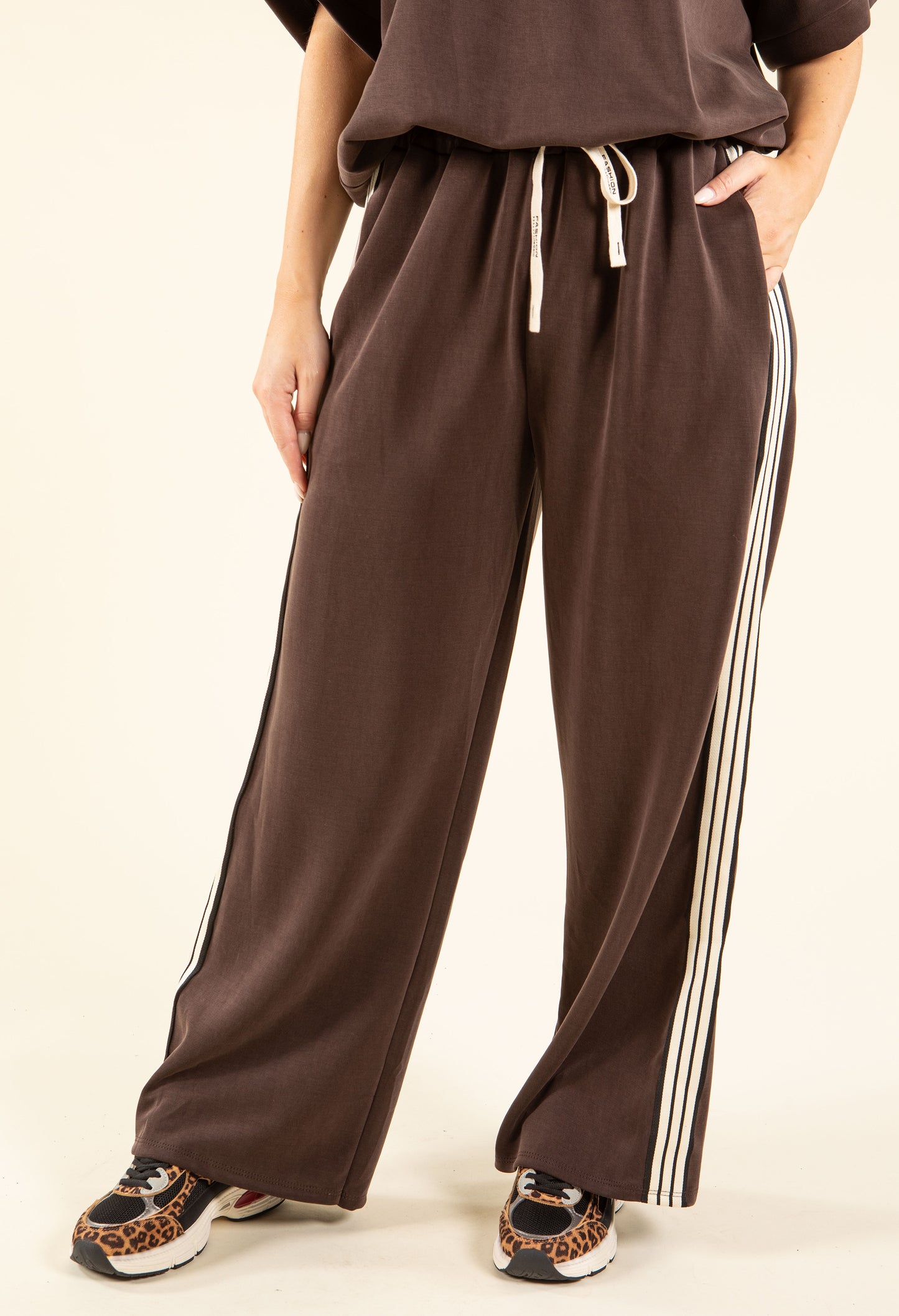 Stripe Detail Wide Joggers