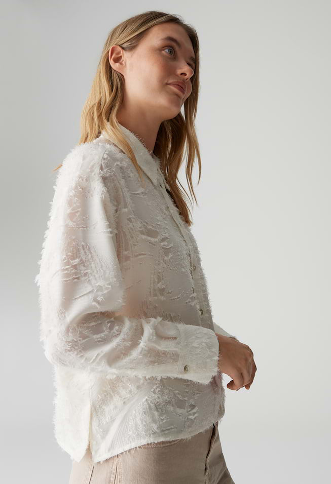 Fenima fine fil coupé pattern boxy shirt