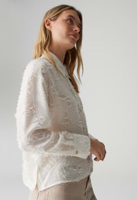 Fenima fine fil coupé pattern boxy shirt