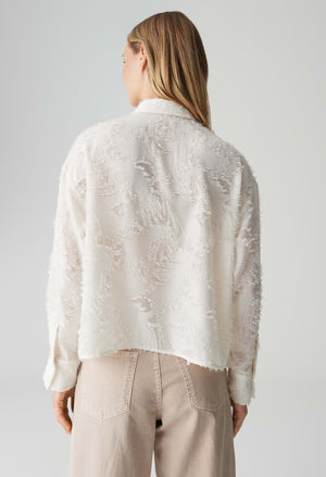 Fenima fine fil coupé pattern boxy shirt