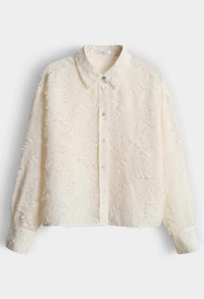 Fenima fine fil coupé pattern boxy shirt