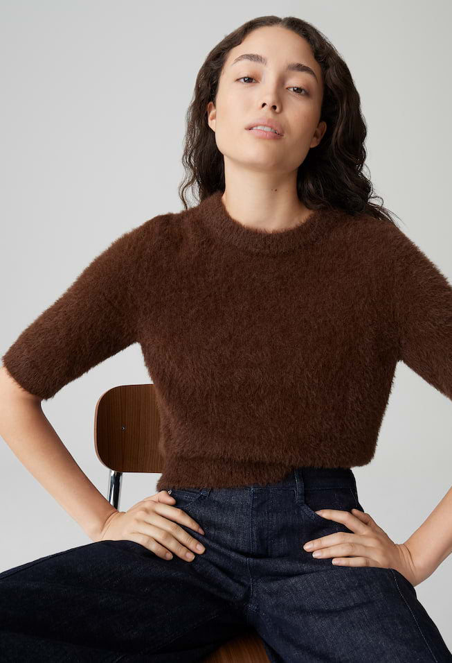 Puvet Slim short-sleeved knitted jumper