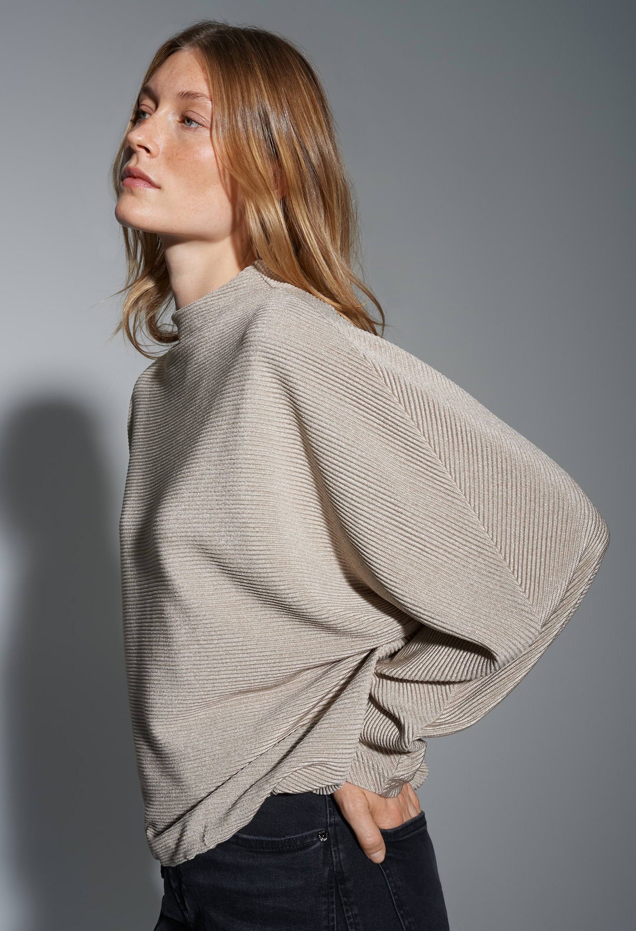 Saglanz Gloss Effect Jersey Top